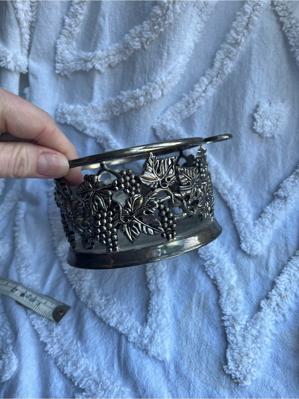 Vintage Godinger Silver Plate Grapevine Wine Bottle Coaster